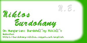 miklos burdohany business card